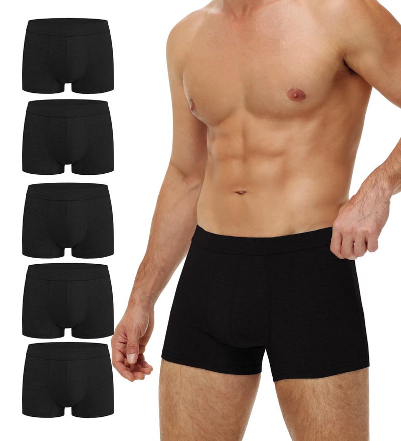 BATTEWA Washable Incontinence Underwear for Men Regular Cotton LeakProof Briefs with Front Absorption Area for Bladder Leak Protection 50mlBlack Large 5 Pack